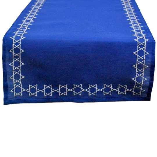DII&#xAE; 108&#x22; Embroidered Star of David Table Runner